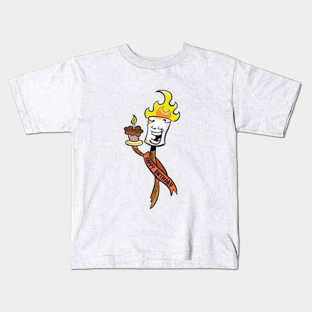 Campfire Birthday Kids T-Shirt by JamieC